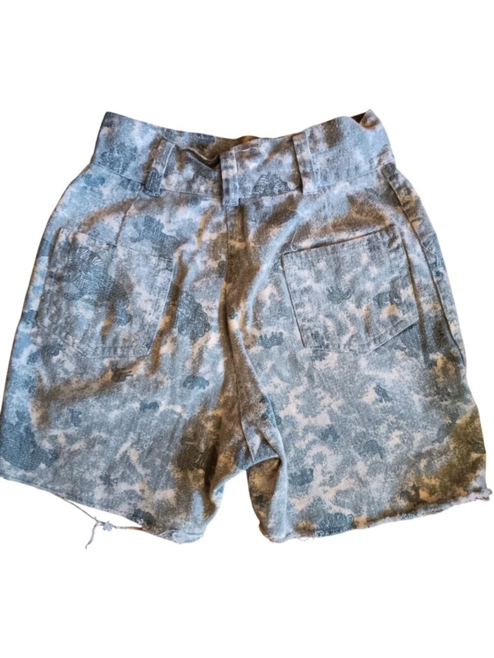 True Vintage Shorts 23" 23W 70's Zoo Print Animals Soft Denim Cutoff Snap Button